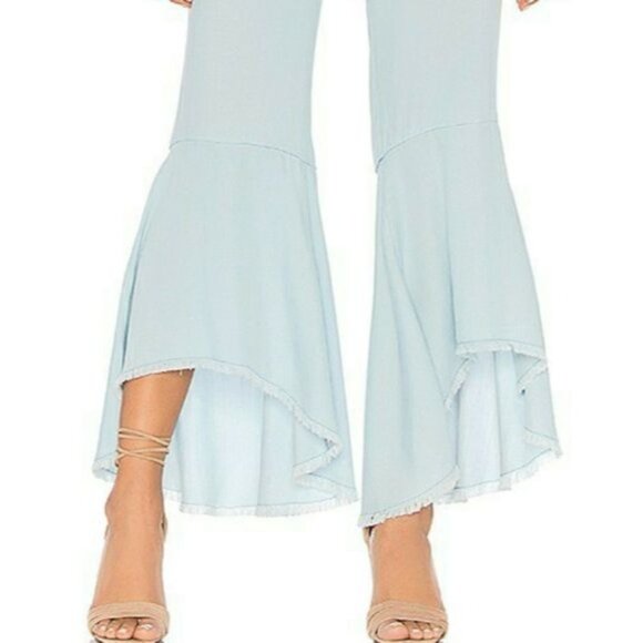 BB Dakota Atwell blue, boho, hi low, wide leg pants, size 0 - Picture 12 of 14